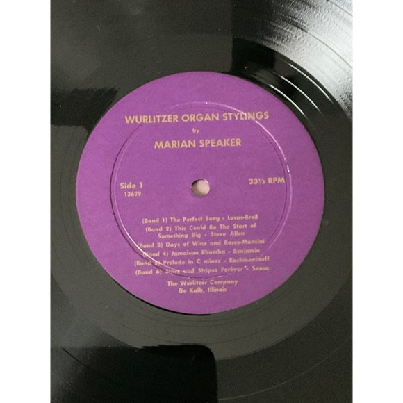 Marian Speaker: Wurlitzer Organ Stylings Vintage Vinyl Record - Picture 8 of 11